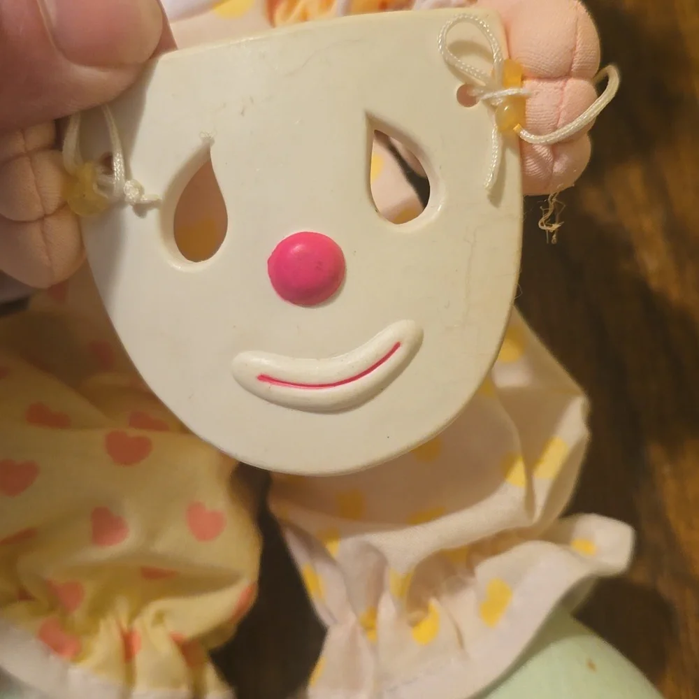 Adorable Precious Moments Doll in Yellow Jumper With Mask.